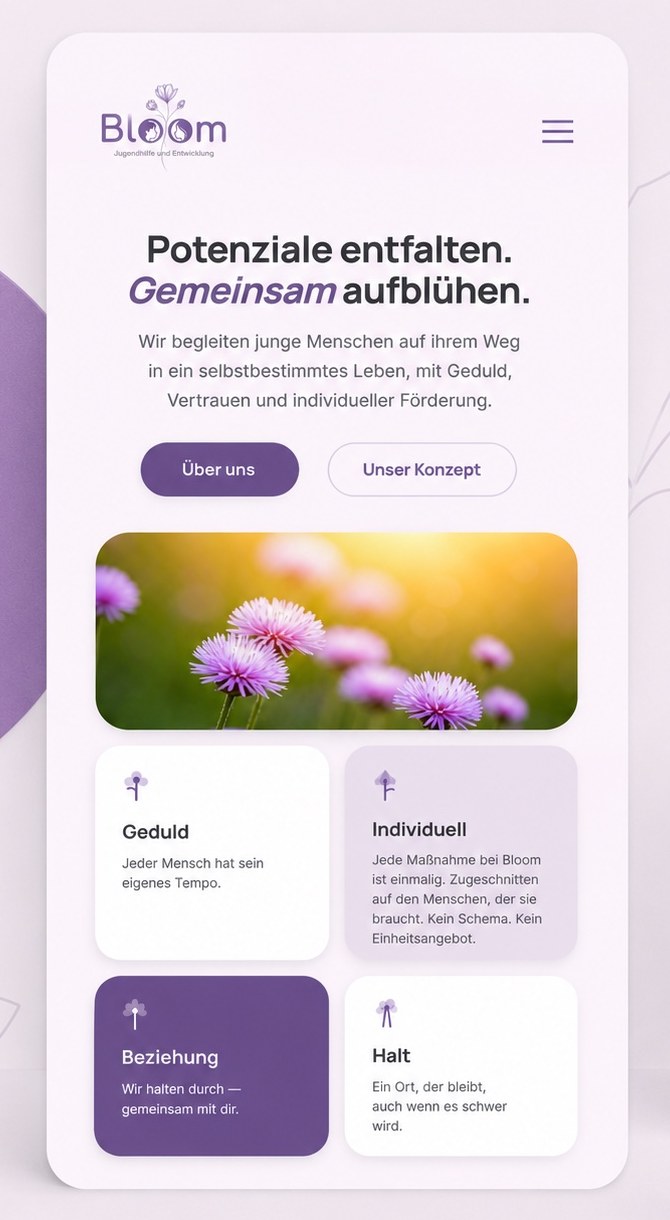 Bloom Jugendhilfe mockup